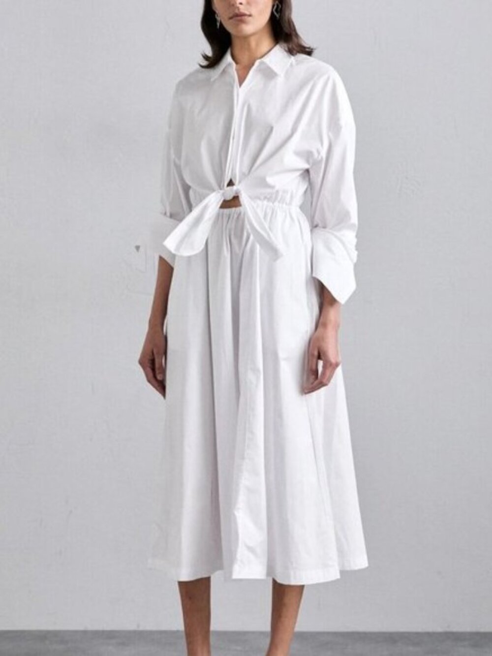 New STAUD Lisa White Midi Dress